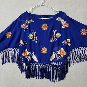Zingara Women's Size 1 Floral Embroidered Blouse Tassels For Parts! Read
